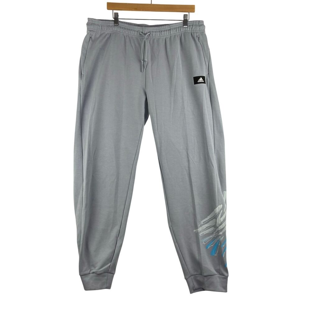 Adidas Designed For Training Graphic Jogger Pants Men's XL Zip Pocket Grey NWOT